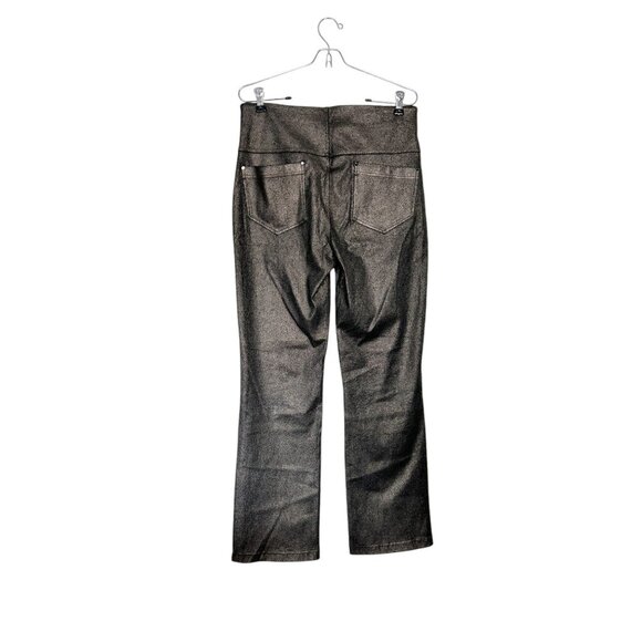 Lyssé Metallic Coated Baby Boot Knit Denim in Metallic Cocoa - Sz L - NWT - Picture 4 of 12